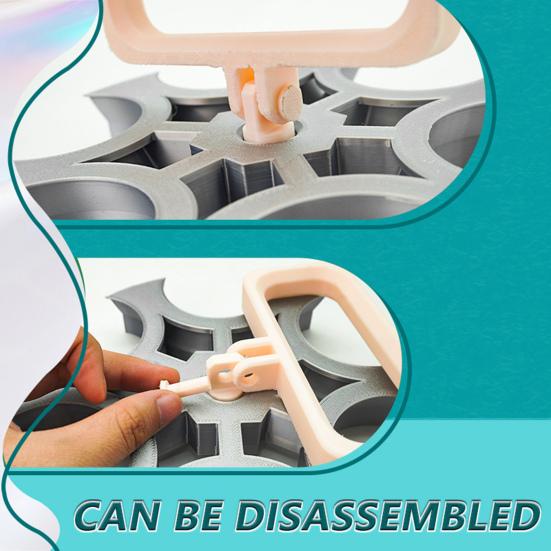 Rotating Can Holder for 6 Cans Portable Beer Can Stand with Handle Plastic Milk Tea Cup Cocktail Holder for Home Bar Kitchen Restaurant