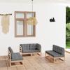 Day and Night - Day and Night Garden Furniture Set 6 Pieces and Cushions Solid Pine Wood