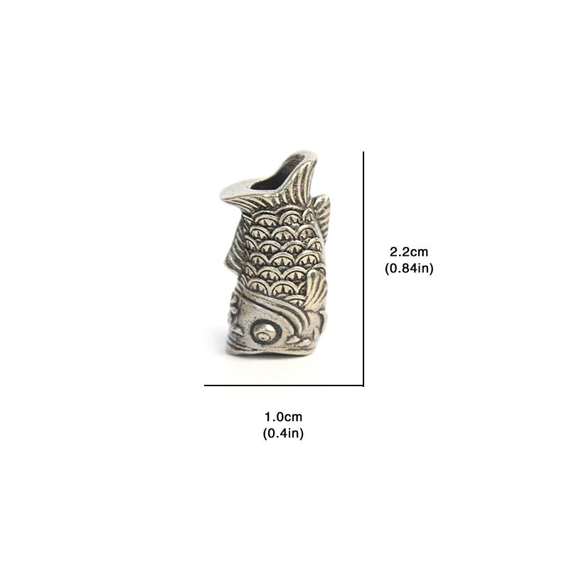 Koinobori Brass Knife Beads Carp Koi Fish EDC Outdoor DIY Paracord Woven Lanyard Pendants Umbrella Rope Bracelets Accessories