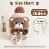 Windproof Kids Pom Pom Beanie Fleece Lined Winter Earflap Cap Cute Baby Knitted Hat  Winter