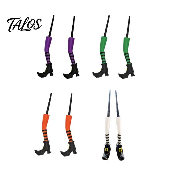 Talos 1 Pair Witch Legs Planter Decorations, Plastic Leg Insert Ornaments, Halloween Flower Pot Decoration for Outdoor Indoor Potted Plants