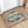 1pc of Floor Mat, Cartoon-style RV Travel Illustration Flannel Doormat,Floor Mat,and Living Room Entrance Decorative Mat