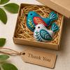 Handgefertigter Filzvogel-Schmuck, Vintage-Stickerei Vogel Hängedekoration, Handgefertigter Bunter Vogel Weihnachtsbaumschmuck