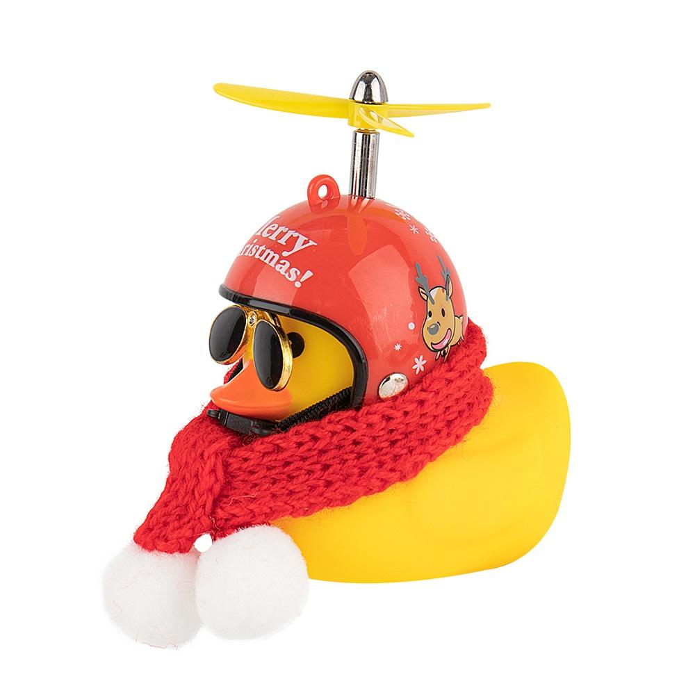 

Car Broken Wind Helmet Small Yellow Duck with Scarf Winter Christmas Gifts Wind-breaking Wave-breaking Duck Cycling Decor Goods