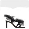 Women Sandals Black Organza Mesh Female Pumps Thin High Heel Solid Sexy Ladies Summer Shoes Fashion New Runway Sandias