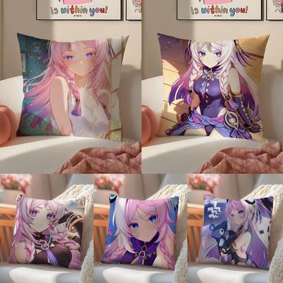 Game Genshin Citlali Cushion Cover Pillowcase Short Plush Invisible Zipper Room Sofa Cushion Cover