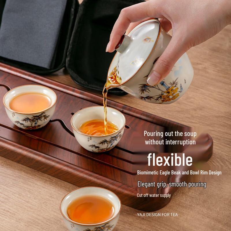 Portable Ceramic & Glass Travel Tea Set
