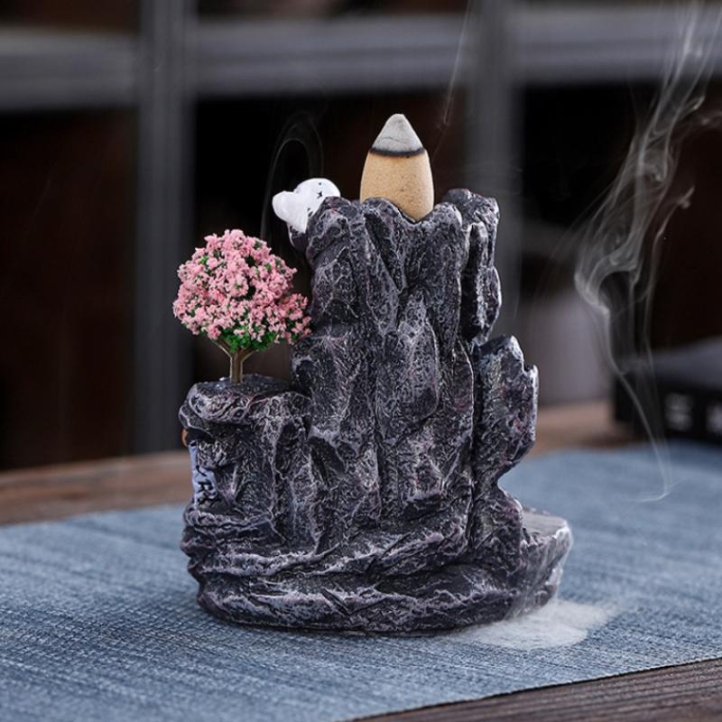 Backflow Incense Holder Waterfall Incense Burner Home Decor Aromatherapy Ornament Incense Cones With Backflow Incense Cones