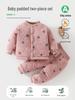 Baby Cotton-Padded Quilted Two-Piece Set with High-Waisted Belly Protection for Autumn/Winter