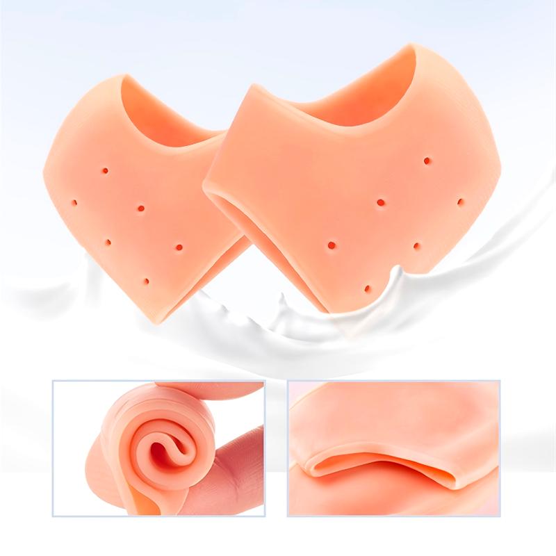 2 Pcs Silicone Heel Cushions For Dry Cracked Heels - Foot Care Heel Protectors For Men And Women