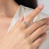 Modian S925 Sterling Silver Zircon Ring: Elegant Korean-Style Women's Wedding Ring with Hollow Design.