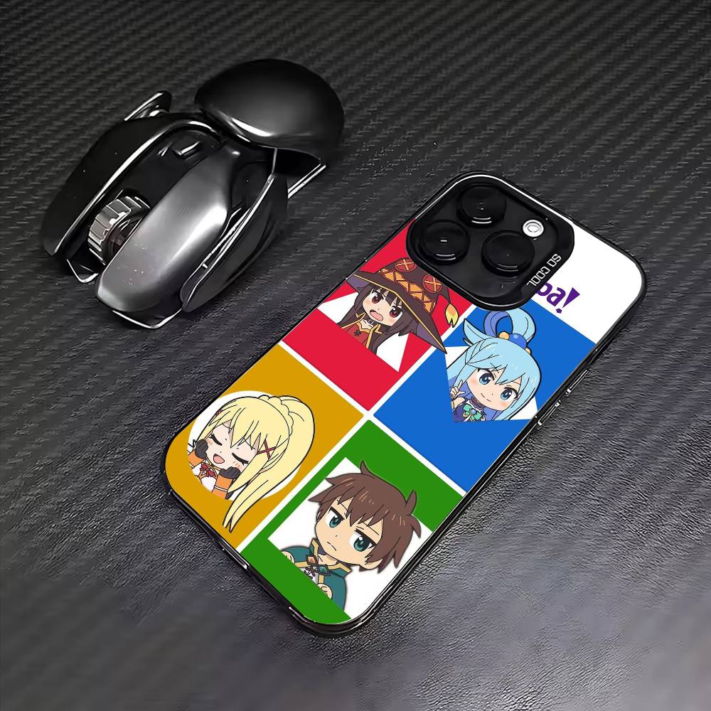 K-Kono Subarashii S-Sekai ni Shukufuku Phone Case For iPhone17,16,15,14,13,12,11 Plus,Pro Max Colored Silver Plated Inside Cover