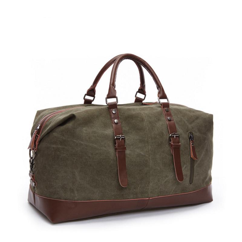 Retro Canvas Handbag Travel Bag Men's Fashion Trend Large Capacity Short Distance Travel Luggage Bag Shoulder Backpack Male
