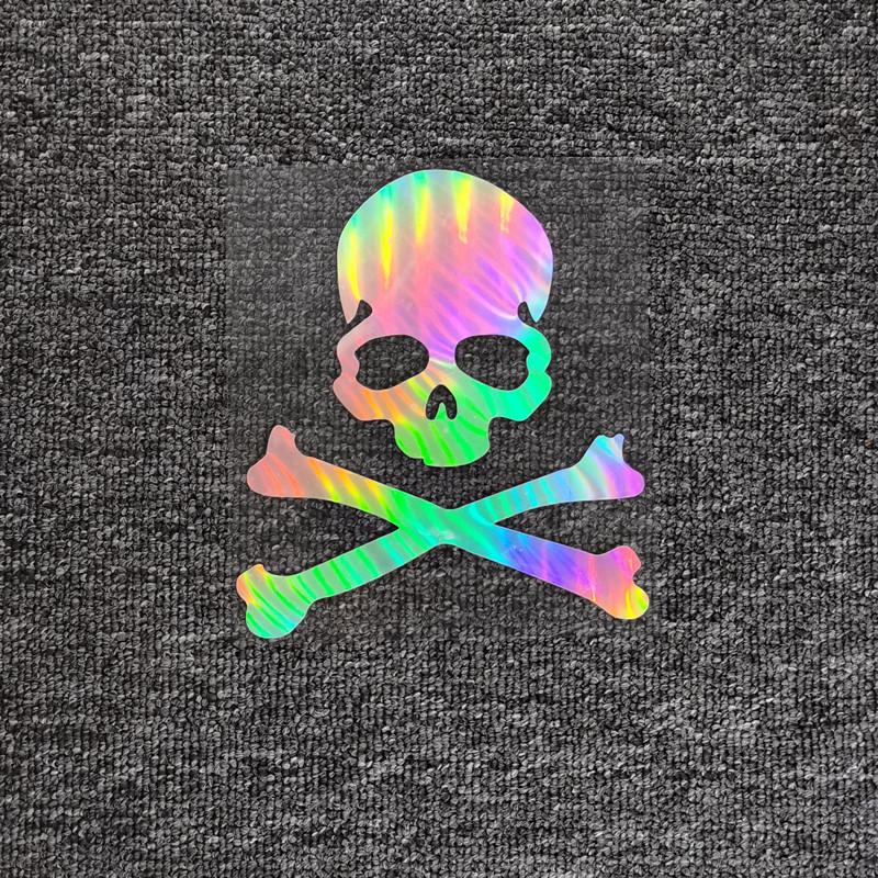 Car Stickers Hazard Warning Skulls Crossbones Reflective Decoration For Rearview Mirrors Windshield Bumper Trunk Motorcycle