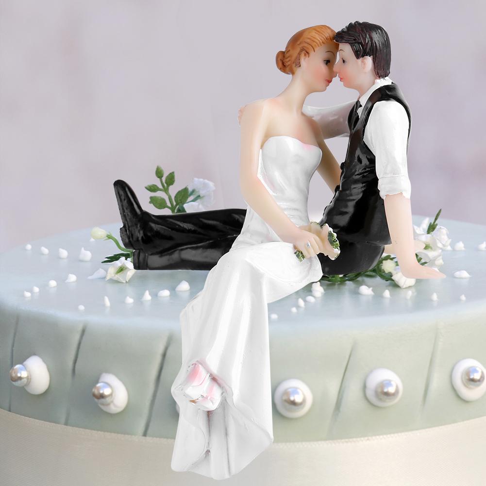 Hochzeitstorte Topper Paar Braut und Bräutigam Harz Figur lustige Dekoration