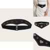 Black Synthetic Leather Waist Belt With Heart Shaped Metal Clasp For Dress Up And Waist Support