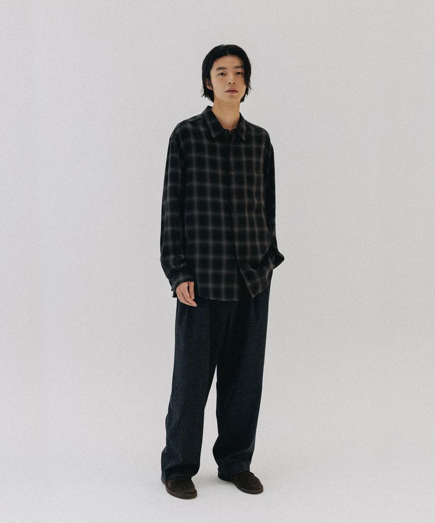 BLANKROOM Check Shirt_Haze Brown