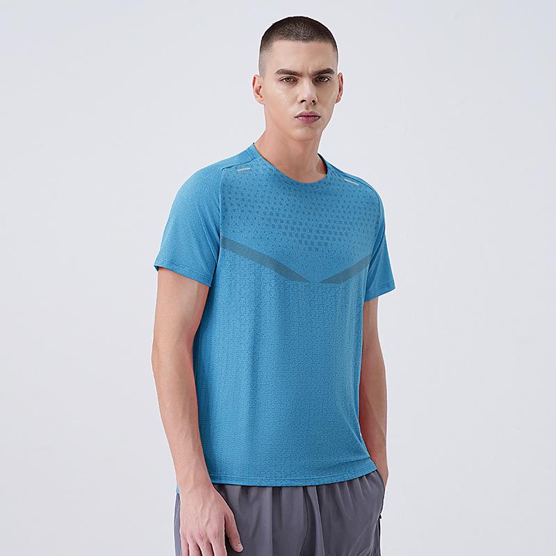 Eisseidenes Sport-T-Shirt für Herren Schnelltrocknend Sommer Leichtgewicht Kurzärmeliges Basketball-Top Trainingsshirt