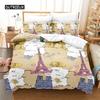 Love Paris Bedding Set Duvet Cover Set 3d Bedding Digital Printing Bed Linen Queen Size Bedding Set Fashion Design