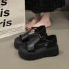 Muffin platform sandals women's summer 2025 new with skirt retro versatile casual heightening soft-soled beach Roman shoes