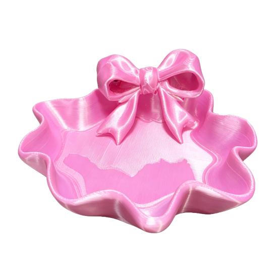 3D Printed Bow Jewelry Tray, Ring Dish, Entryway Table Trays, Decorative Trinket Dish, Jewelry Organizer Tray for Rings Necklaces Bracelets Keys