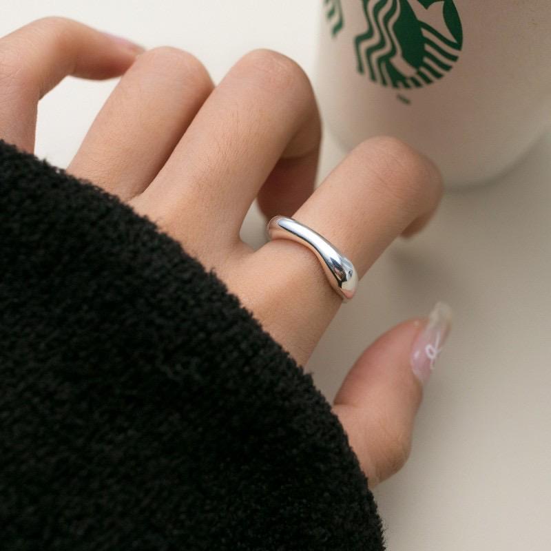 BFCLUB Silver Color Rings for Women Simple Geometric Handmade Irregular Retro Ring Gold Fashion Allergy For Birthday Gift