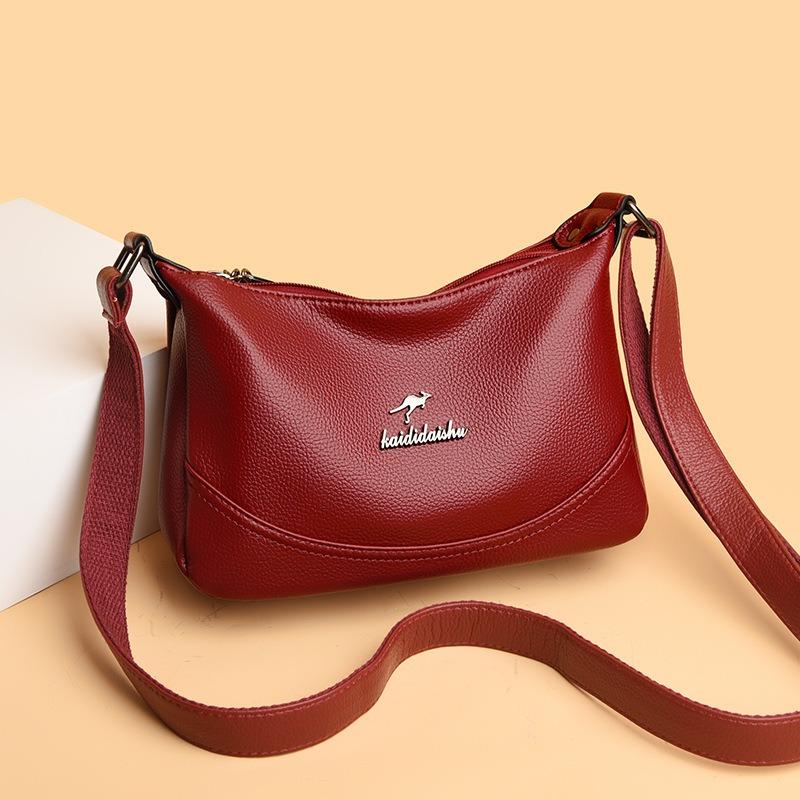 Women's bag new urban simple messenger bag soft leather simple shoulder medium and old handbag