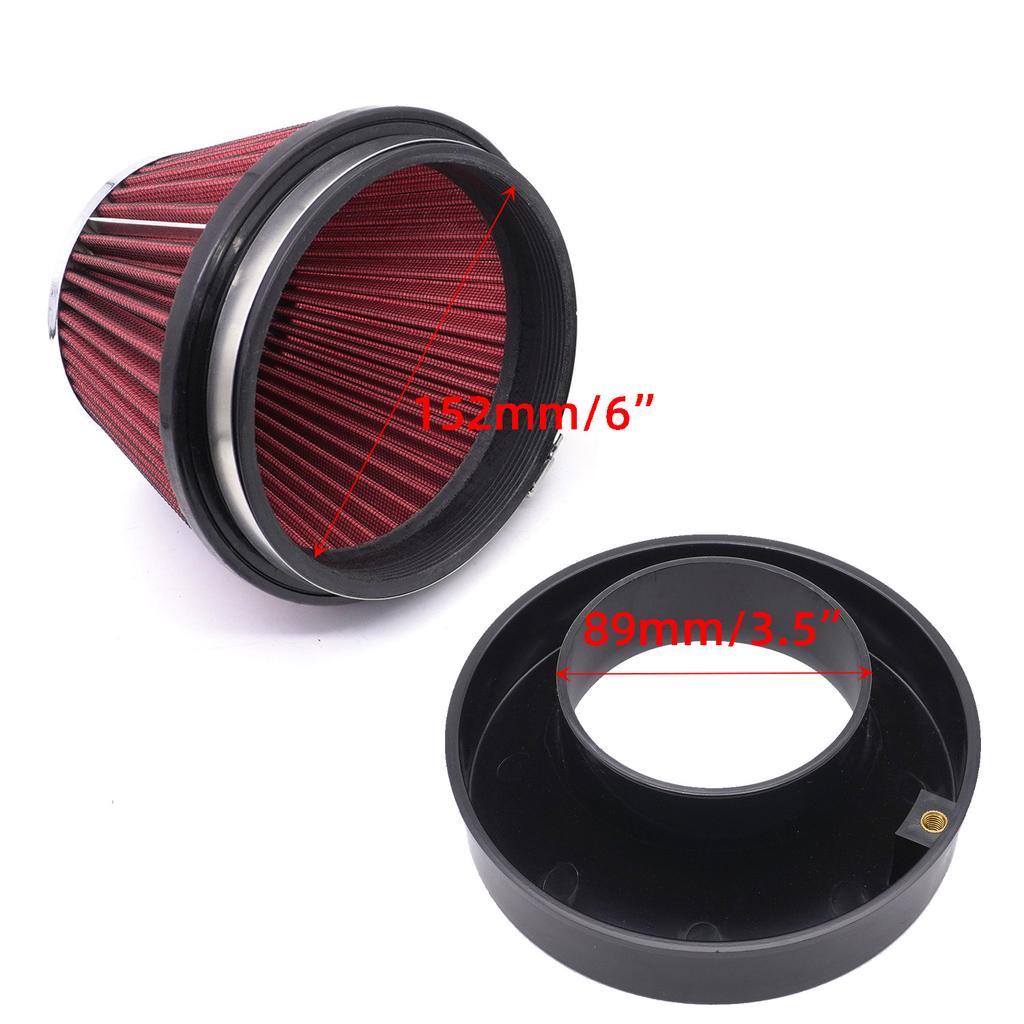 Air Intake Filter Auto Cold Kit Sport Racing Car Acessories Cone High Flow Filters Automobile Universal Parts 150-76/89/101mm