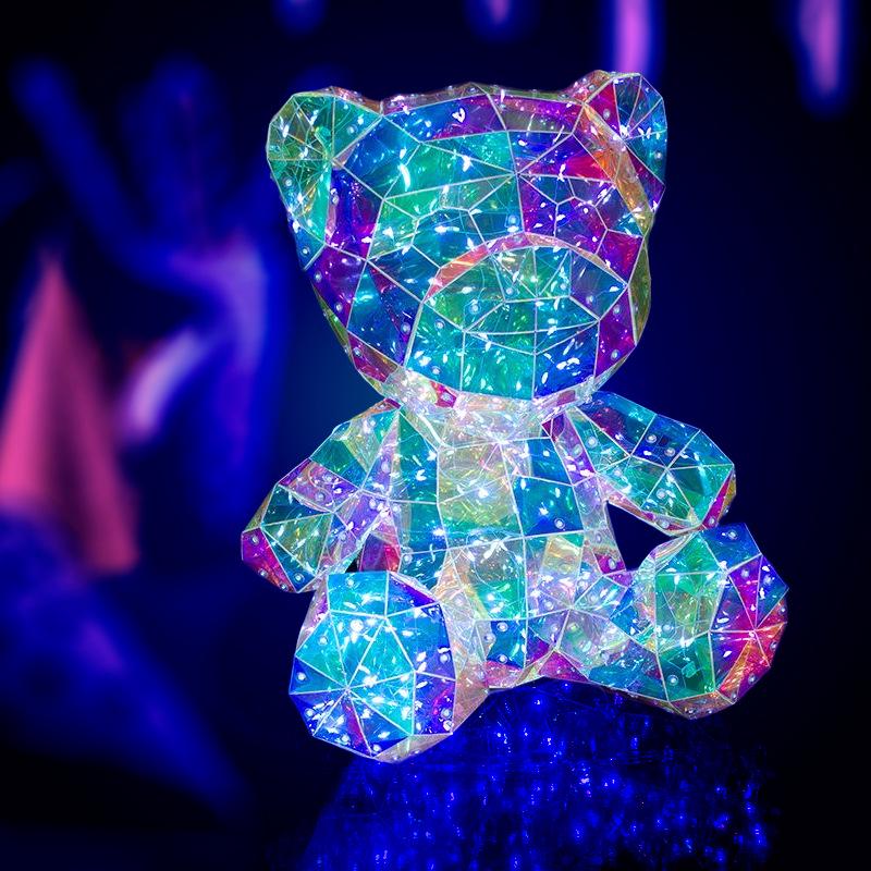 Duhaový svítící medvěd: Perfektní zasněný dárek k narozeninám, pro nejlepší přátele, milence a pro Qixi žádosti o ruku.
