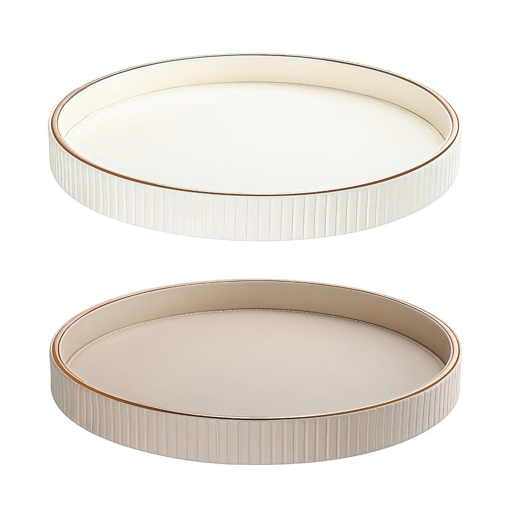 Genuine Leather Round Storage Organizers Tray Ideal For Jewelry Keys And Small Items In Any Room