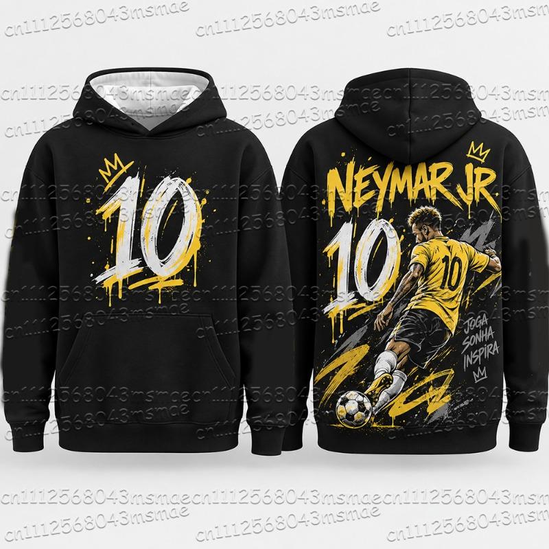 New 2027 Special Neymar No.10 Print Football Jersey For Men Women Hoodie Summer Quick-Dry Casual Tops Sports Kids/Adult Hoodie