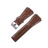 Double-Sided Cowhide Leather Watch Band, Soft, Waterproof, Bamboo Pattern, Crazy Oil Leather Finish