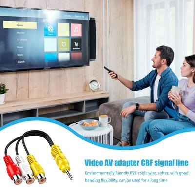AV-Adapterkabel für TCL Spezieller 3,5-mm-Klinkenstecker RCA-Kabel 3,5 Aux-Stecker auf 3 RCA-Buchsen Adapter Mini Aux Stereo Audio Video