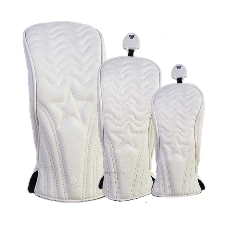 Wasserdichtes PU-Golfschlägerhauben-Set für Hölzer mit Sternenmuster (1/3/5/UT) - Erhältlich in 2 Farben.