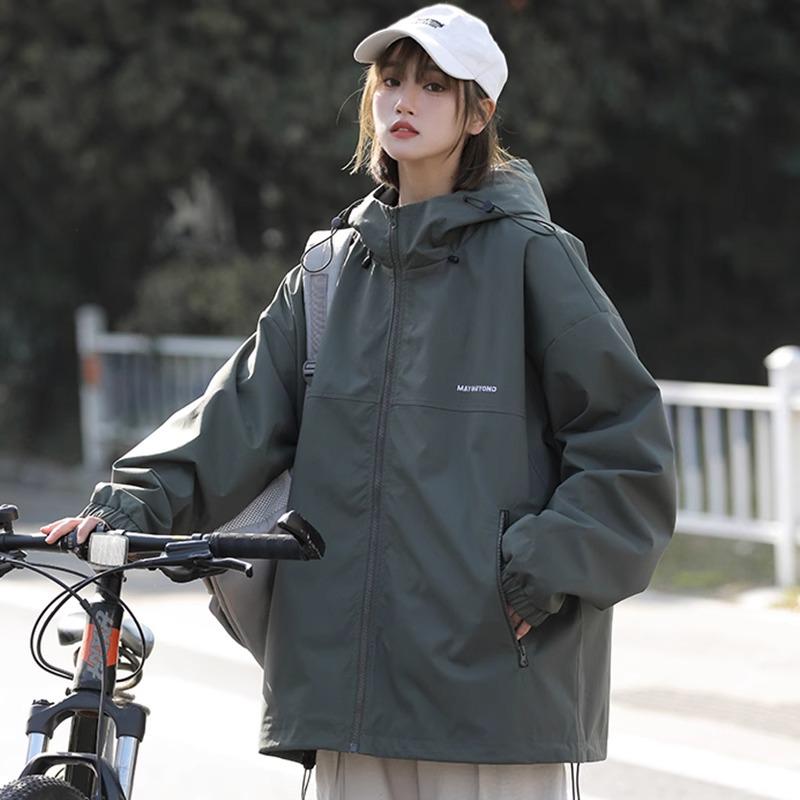 Unisex vodoodpudivá retro větrovka pro páry - ležérní, volná, jarní/podzimní outdoorové oblečení