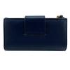 PRADA 1ML005 flap saffiano leather Bifold Wallet blue leather Women Used