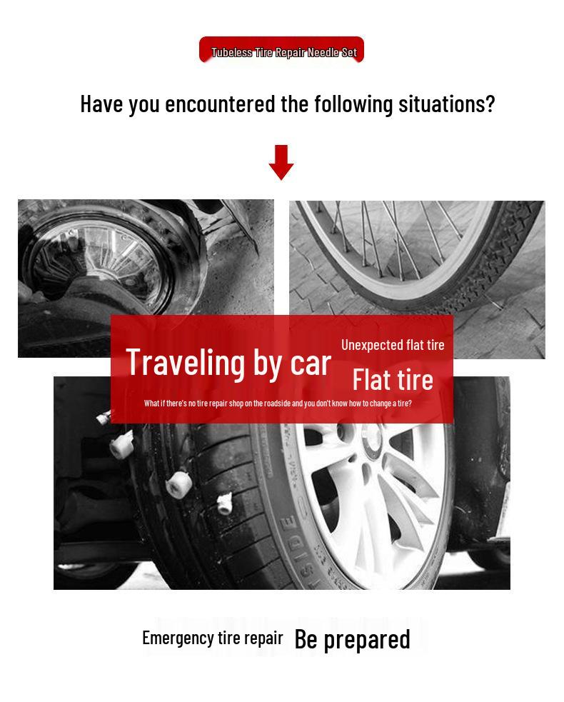 Cross-Border Cloth Bag Tire Repair Kit - 24/46/62 Pieces for Quick Emergency Tire Fixes, Travel Essential