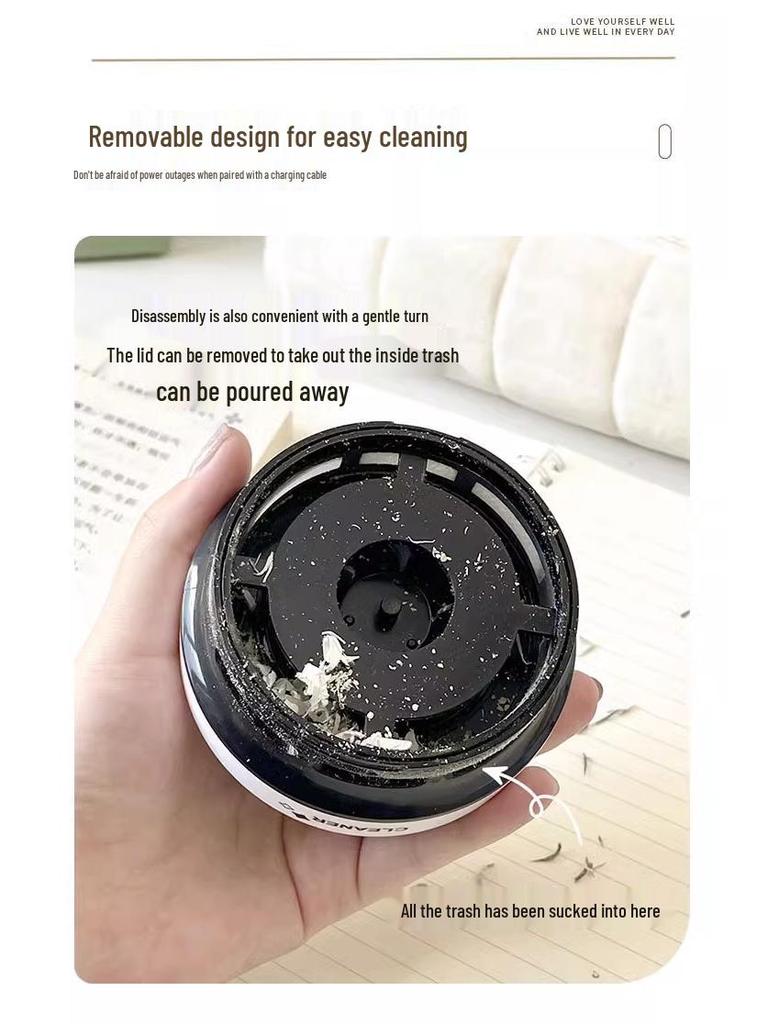 USB Rechargeable Mini Desktop Vacuum Cleaner for Dust and Shavings