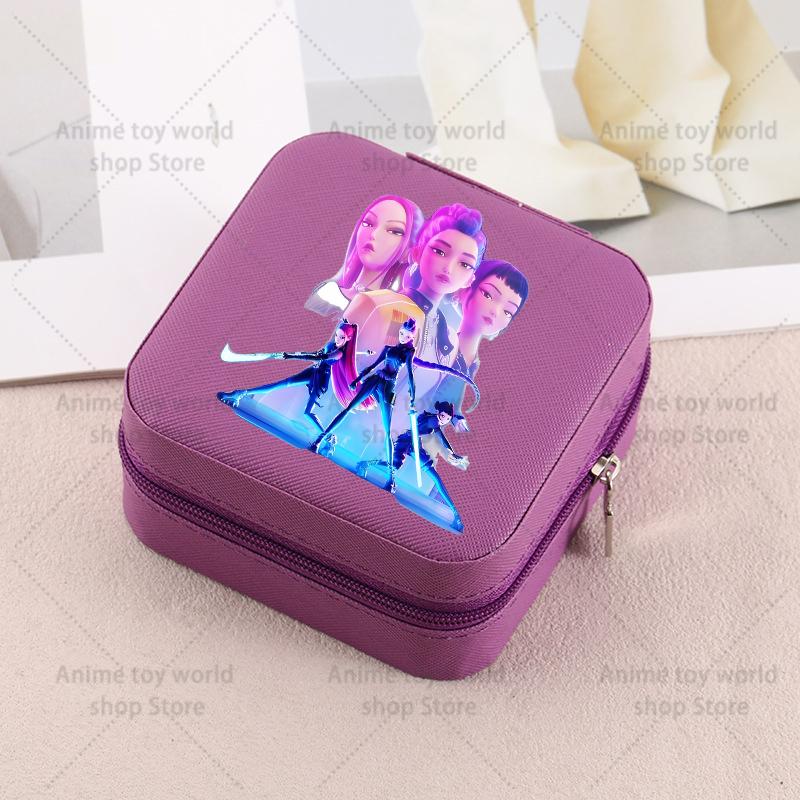 Kpop Demon Hunters Travel Portable Jewelry Storage Box Organizer Jewelry Case Earrings Necklace Ring Jewelry Boxes Birthday Gift