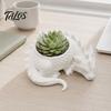Talos 3D Printed Lying Dragon Flowerpot for Small Green Plants, Decorative Succulents Pot Ornament, Dark Style Figurine Home Office Desktop