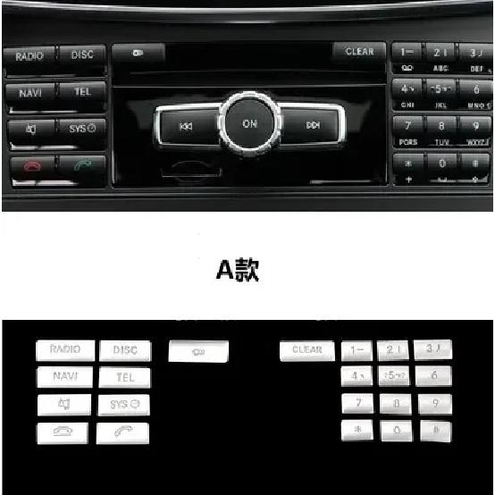 Car Accessories Center Console CD Multimedia Button Frame Cover Sticker For Mercedes Benz E Class W212 2014-2015 CLS 2012-2013