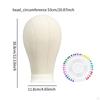 Canvas Block Head Cloth Wig Holder Hat Display Stand Table Training with 40 pins