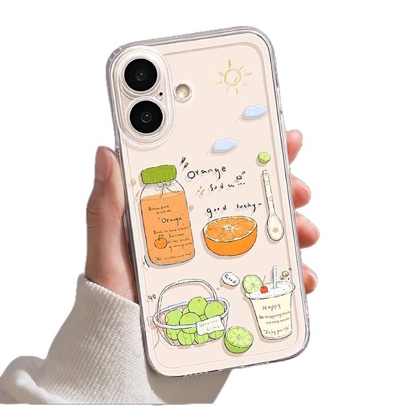 Lychee peach is suitable for Apple 17 mobile phone case iphone16promax cartoon 15plus new 14 all-inclusive.