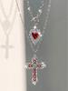 Gothic Heartshaped Cross Pendant Necklace Set With Alloy Geometric Design For Men Women