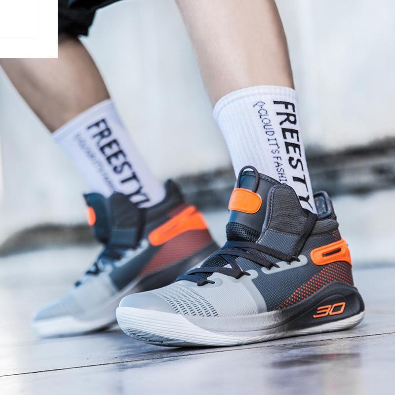 

Мужская мода дышащая баскетбольная обувь с толстой подошвой мужские высокие кроссовки