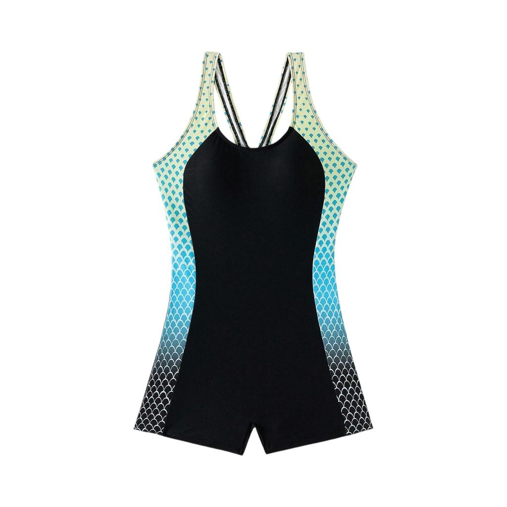 Women's Color-blocked Backless One-piece Swimsuit