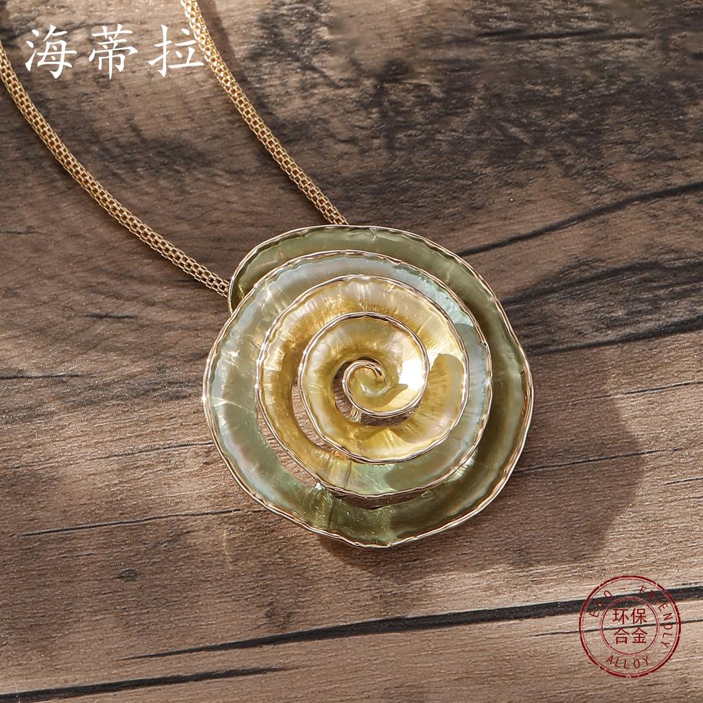 Neuer Emaillefarbverlauf Unsterbliche Blume Ohrstecker Anhänger Set, Damen High-End Bankett Ohrringe Halskette