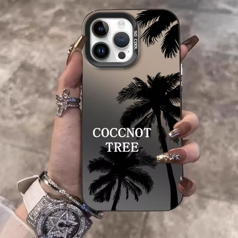 The new silhouette coconut tree is suitable for iphone17 mobile phone case Apple 15promax/14 anti-drop 13pro16 premium.