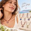 Handmade Cord Chain Necklace Colorful Boho Necklace Statement Chain Pendant Necklace Daily Wear