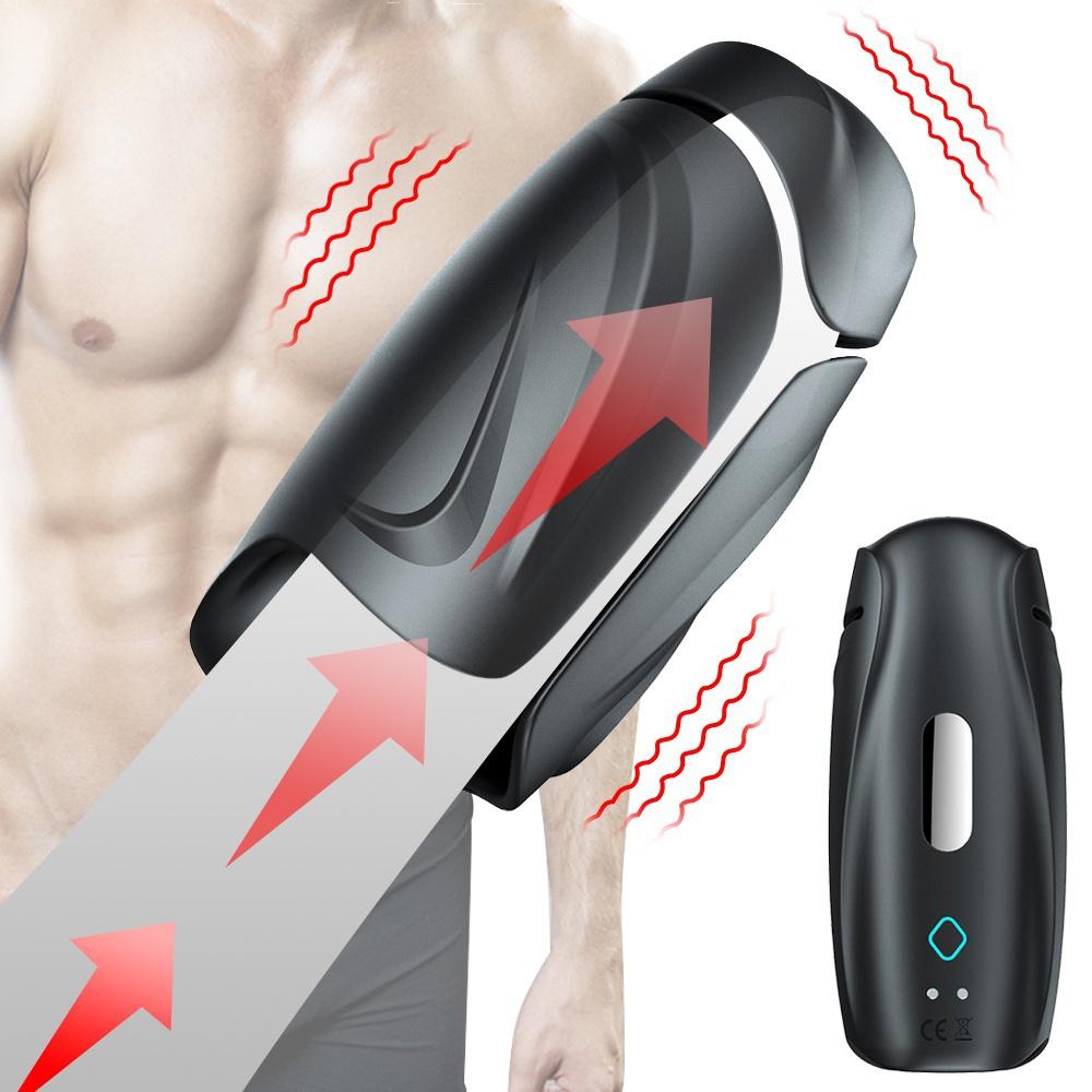 Mužská masturbace Cvičení penisu Masáž Stimulace penisu Sexuální hračky pro muže Vibrátor USB nabíjecí silikonový masturbátor Dospělý orgasmus